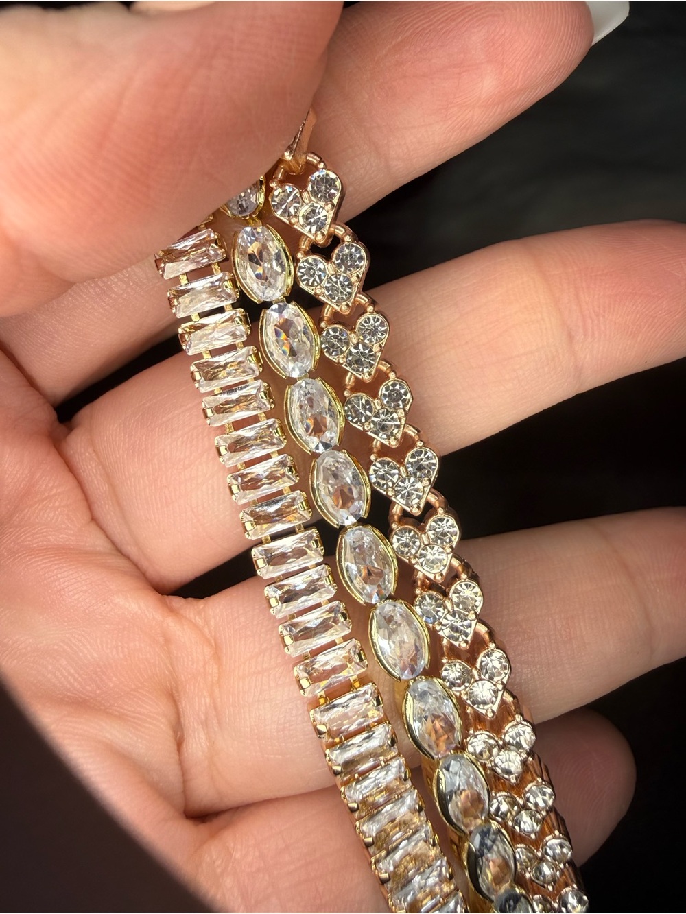 Gold-Tone Clear Crystal Bracelet – Elegant Women’s Jewelry #149